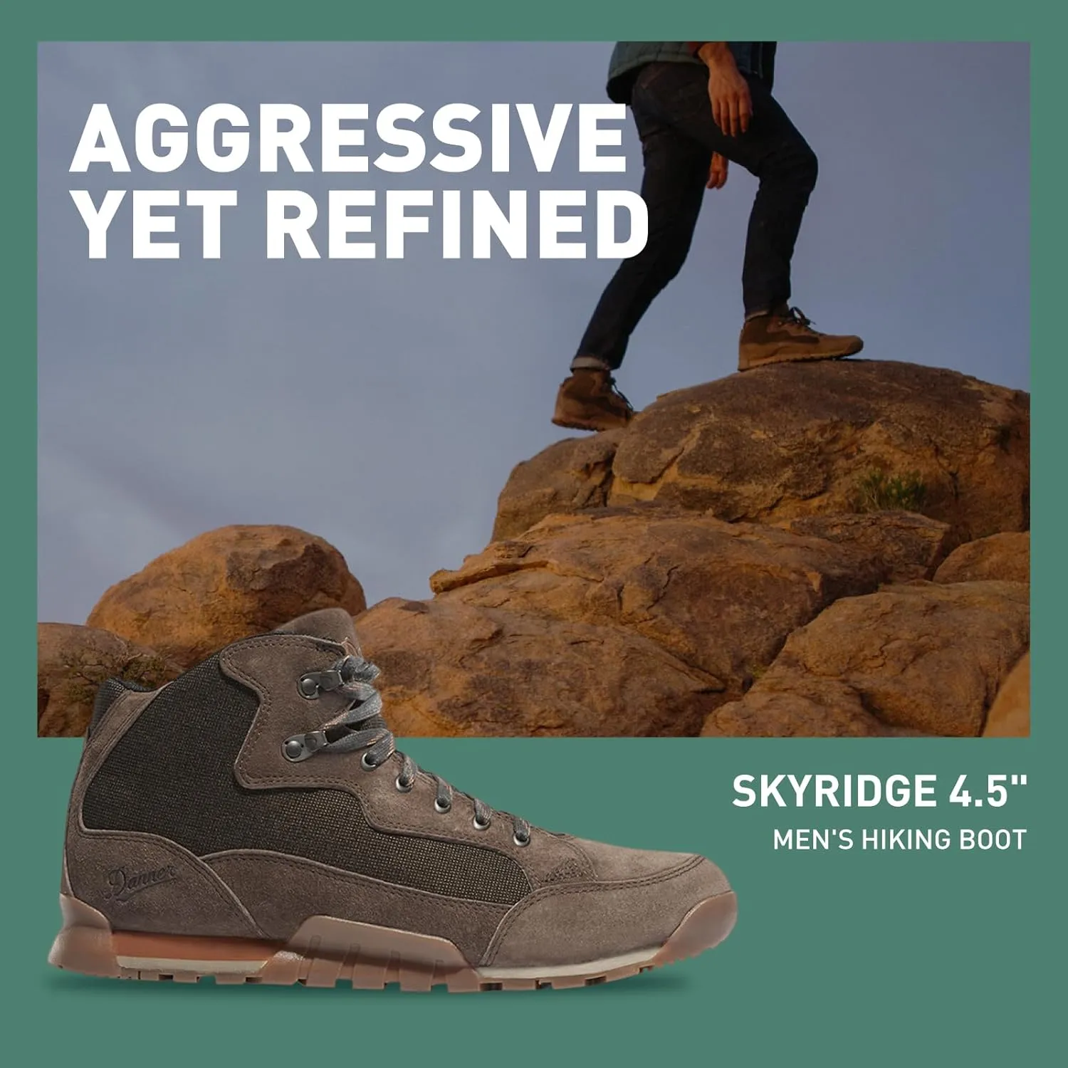 Danner Skyridge Hiking Boots for Men - Waterproof, with Durable Suede & Cotton Ripstop Upper, Breathable Lining, Comfort Footbed & Traction Outsole