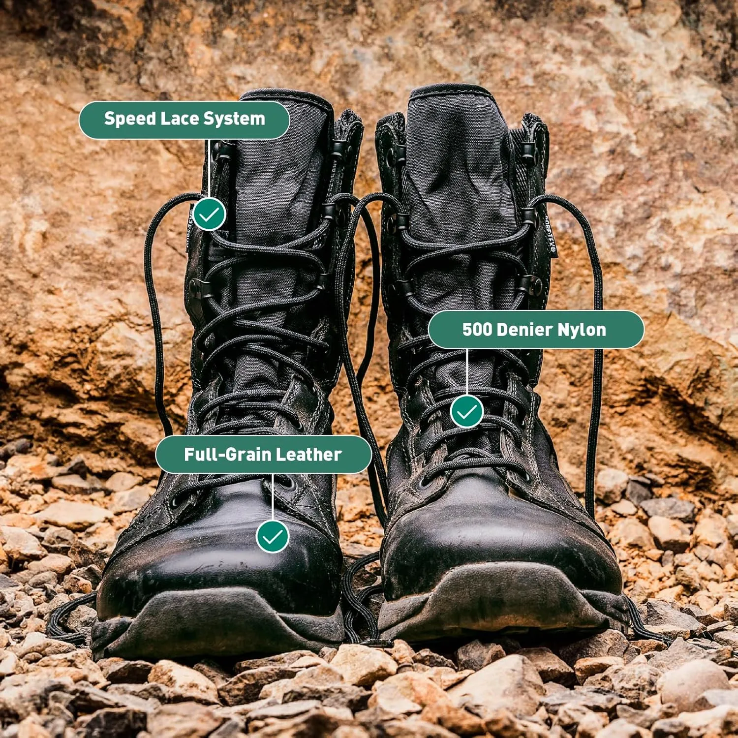 Danner Tachyon Gore-Tex 8" Tactical Boots for Men - Waterproof Full-Grain Leather & 500D Nylon with Speed Lace, Comfort Footbed, and Non Slip Traction Outsole