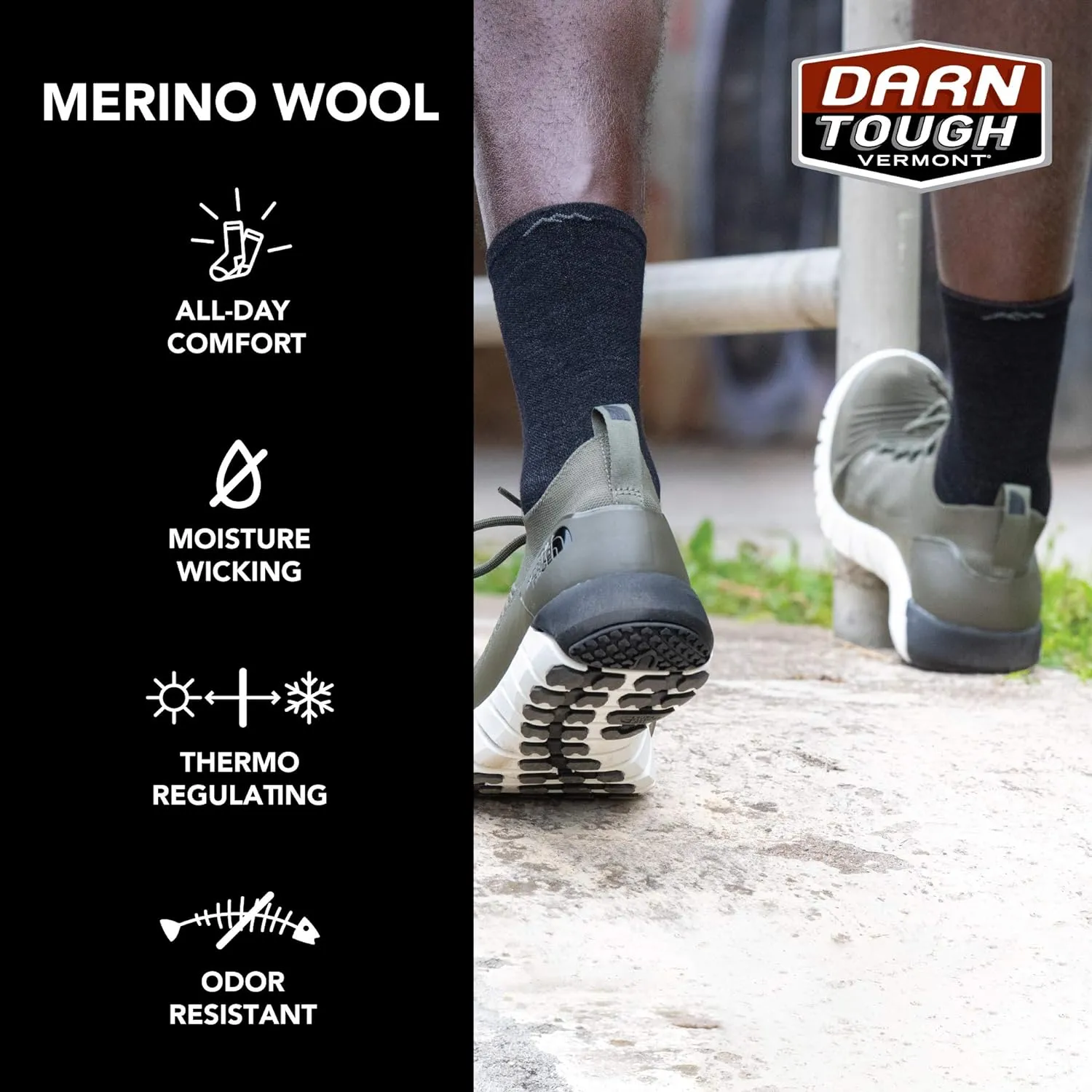 Darn Tough Men's Patriot Micro Crew Run Sock (Style 1037) -