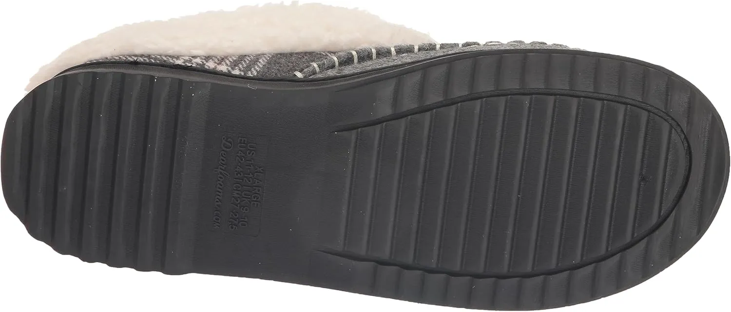 Dearfoams Women's Nyla Felted and Plaid Moc Toe Clog