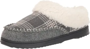 Dearfoams Women's Nyla Felted and Plaid Moc Toe Clog