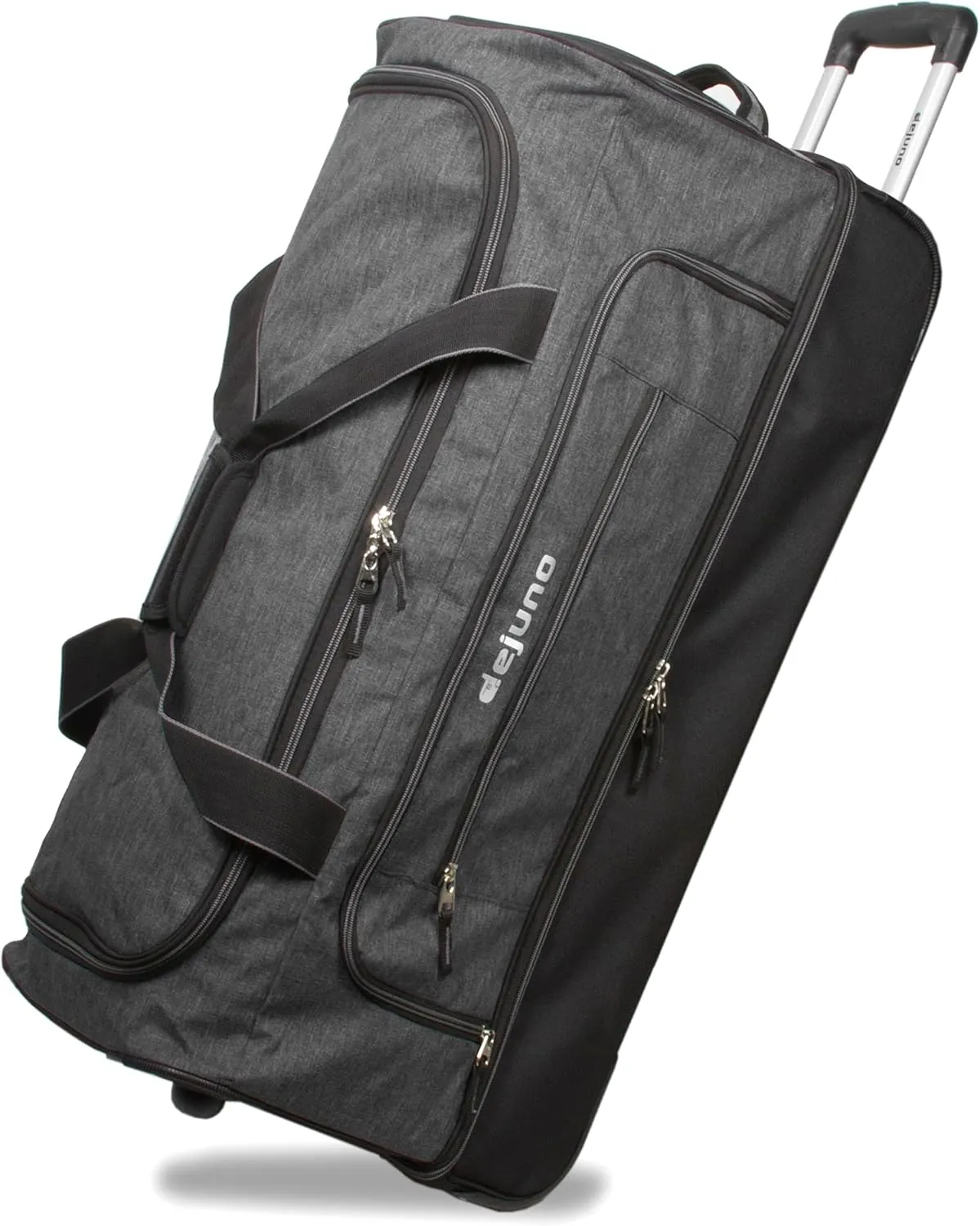 Dejuno Lightweight Denim Drop Bottom Rolling Duffel Bag