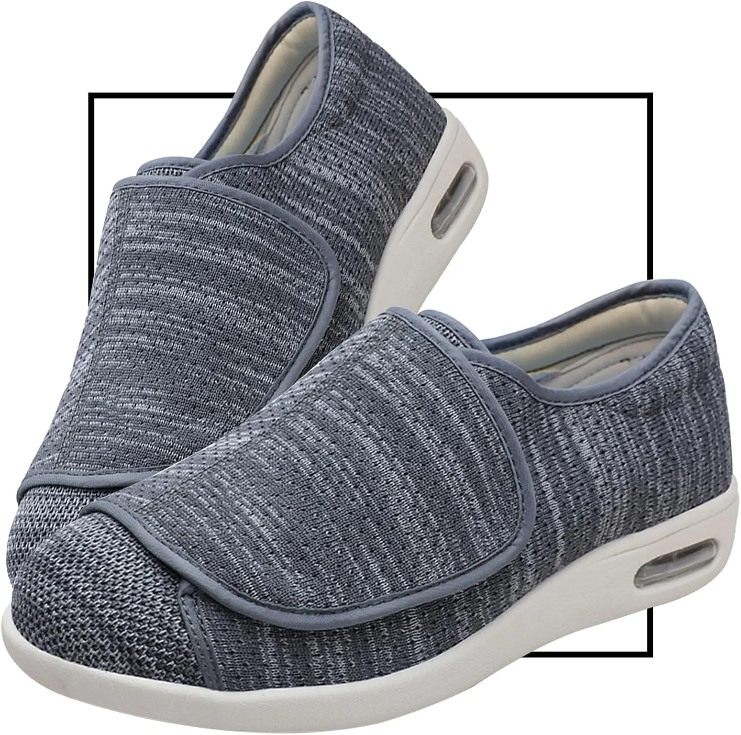 Diabetic Slipper Womens Lightweight Non Slip Hiking Shoes Wide Arthritis Edema Swollen Walking Shoes Comfy Cozy Adjustable Slip-Resistant Sandals for Seniors