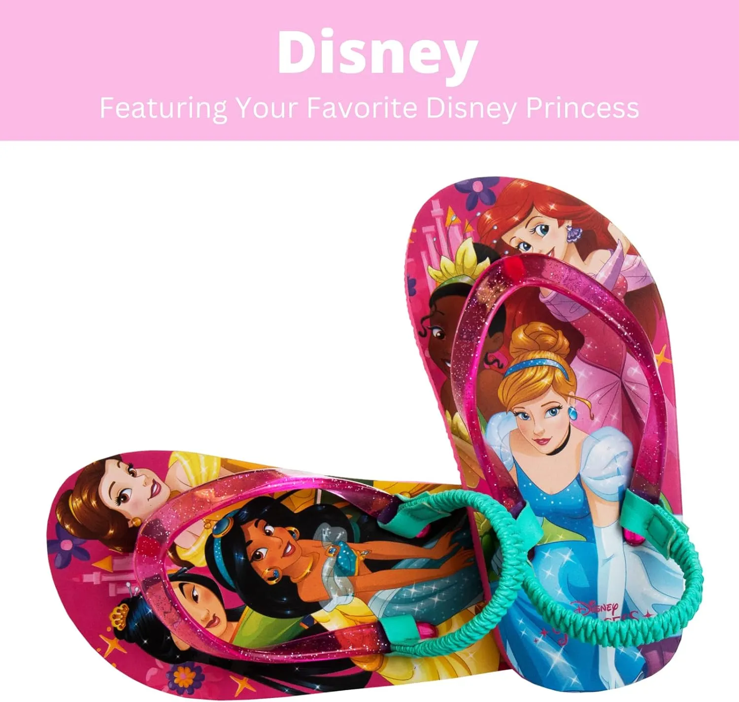 Disney Girls Boys Character Flip Flops Sandals Kids Water Shoes - Minnie Mickey Stitch Moana Toy Story Frozen Cars Encanto Princess Thong Beach Slides Slip On Quick Dry (Toddler-Little Kid)