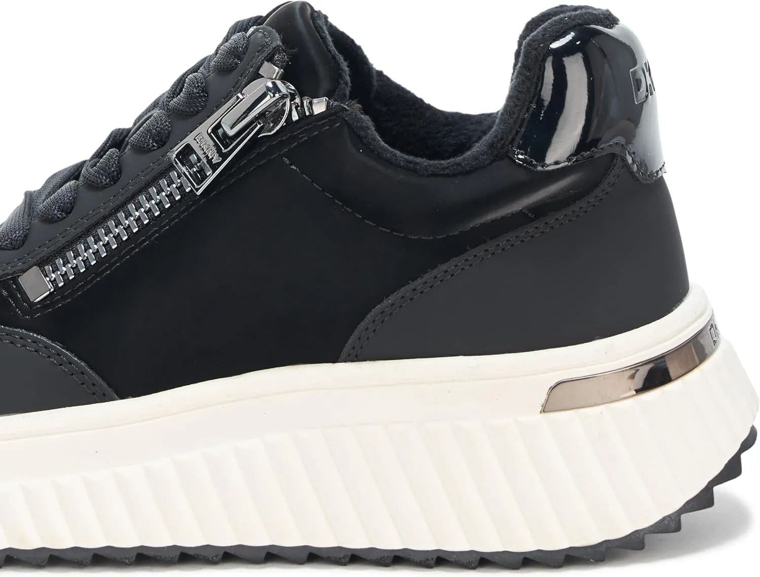 DKNY Women's Laurence Lace Up Sneaker with Side Zipper