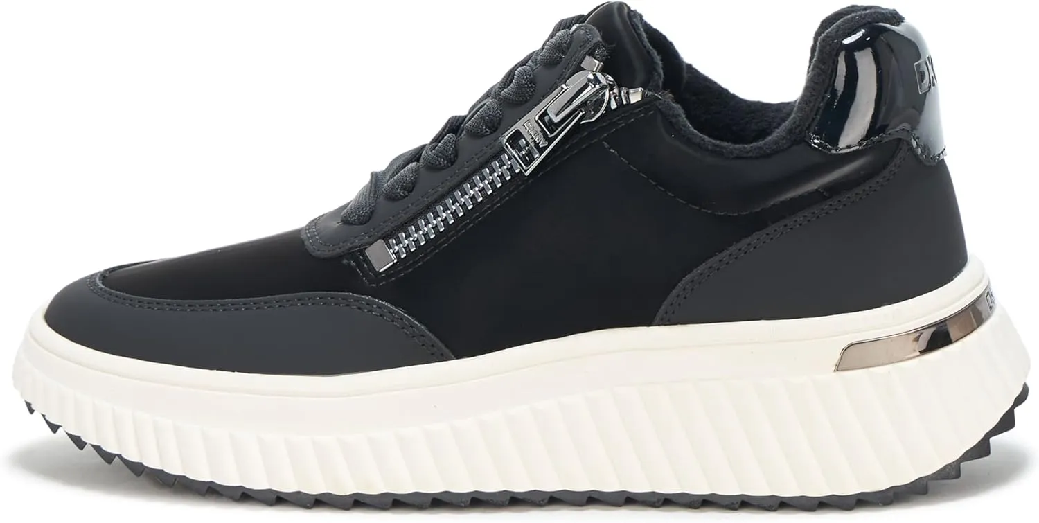 DKNY Women's Laurence Lace Up Sneaker with Side Zipper