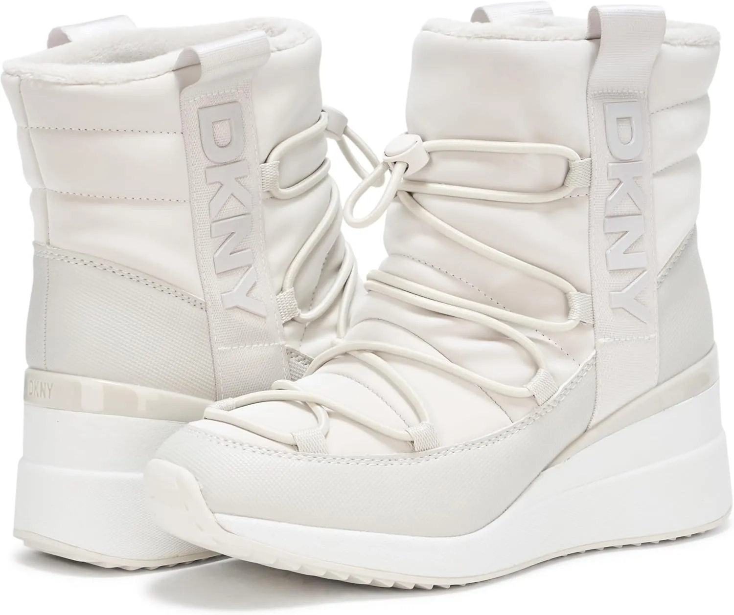 DKNY Women's Perla Wedge Sneaker Boot Heeled Sandal