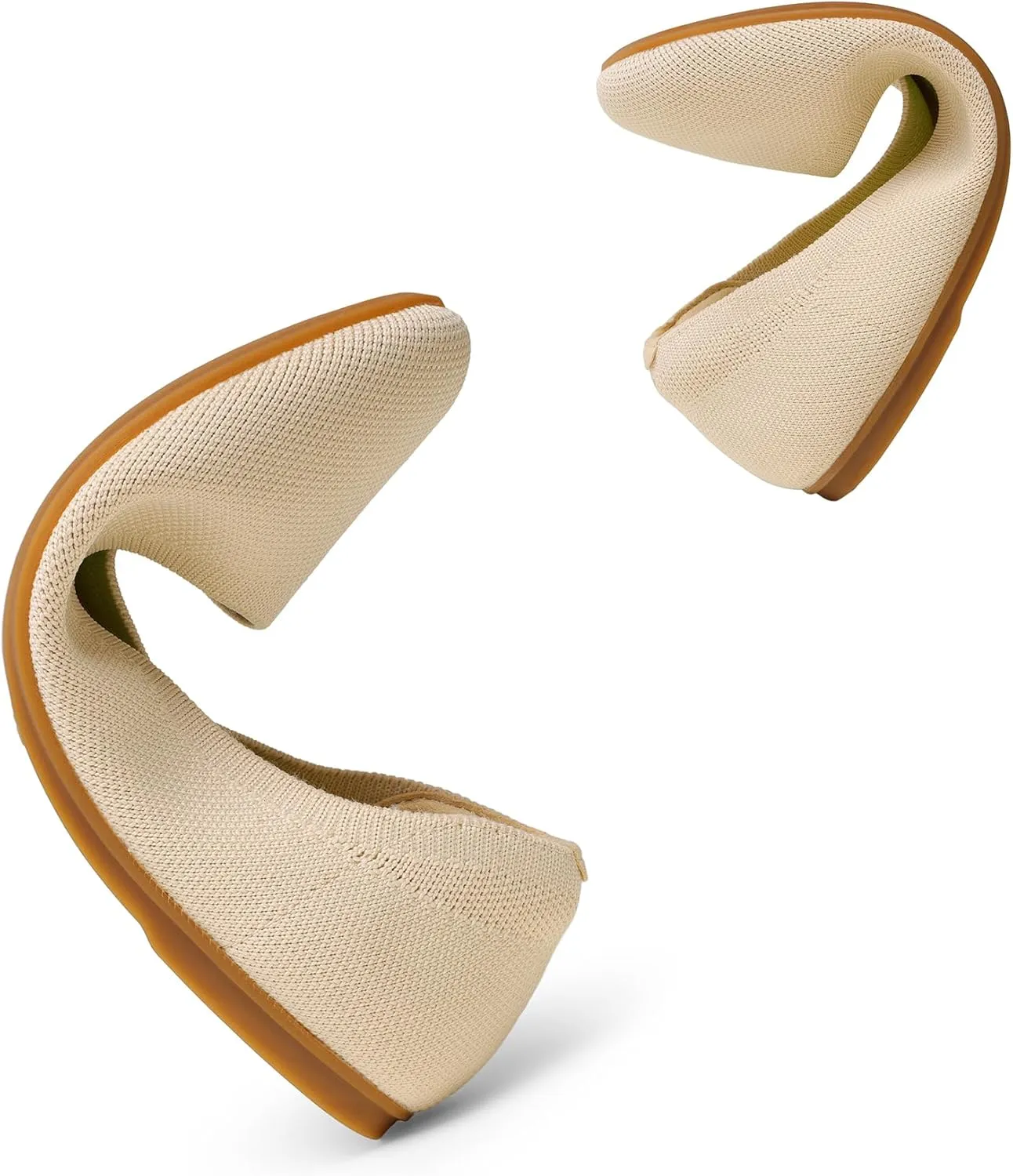 DREAM PAIRS Wide Ballet Flats Shoes for Women, Width Foldable Knit Women's Flats with Arch Support, Comfortable Shoes for Women Dressy Casual Work Office