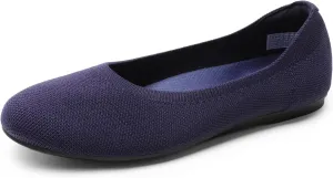 DREAM PAIRS Wide Ballet Flats Shoes for Women, Width Foldable Knit Women's Flats with Arch Support, Comfortable Shoes for Women Dressy Casual Work Office