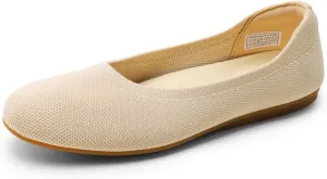 DREAM PAIRS Wide Ballet Flats Shoes for Women, Width Foldable Knit Women's Flats with Arch Support, Comfortable Shoes for Women Dressy Casual Work Office