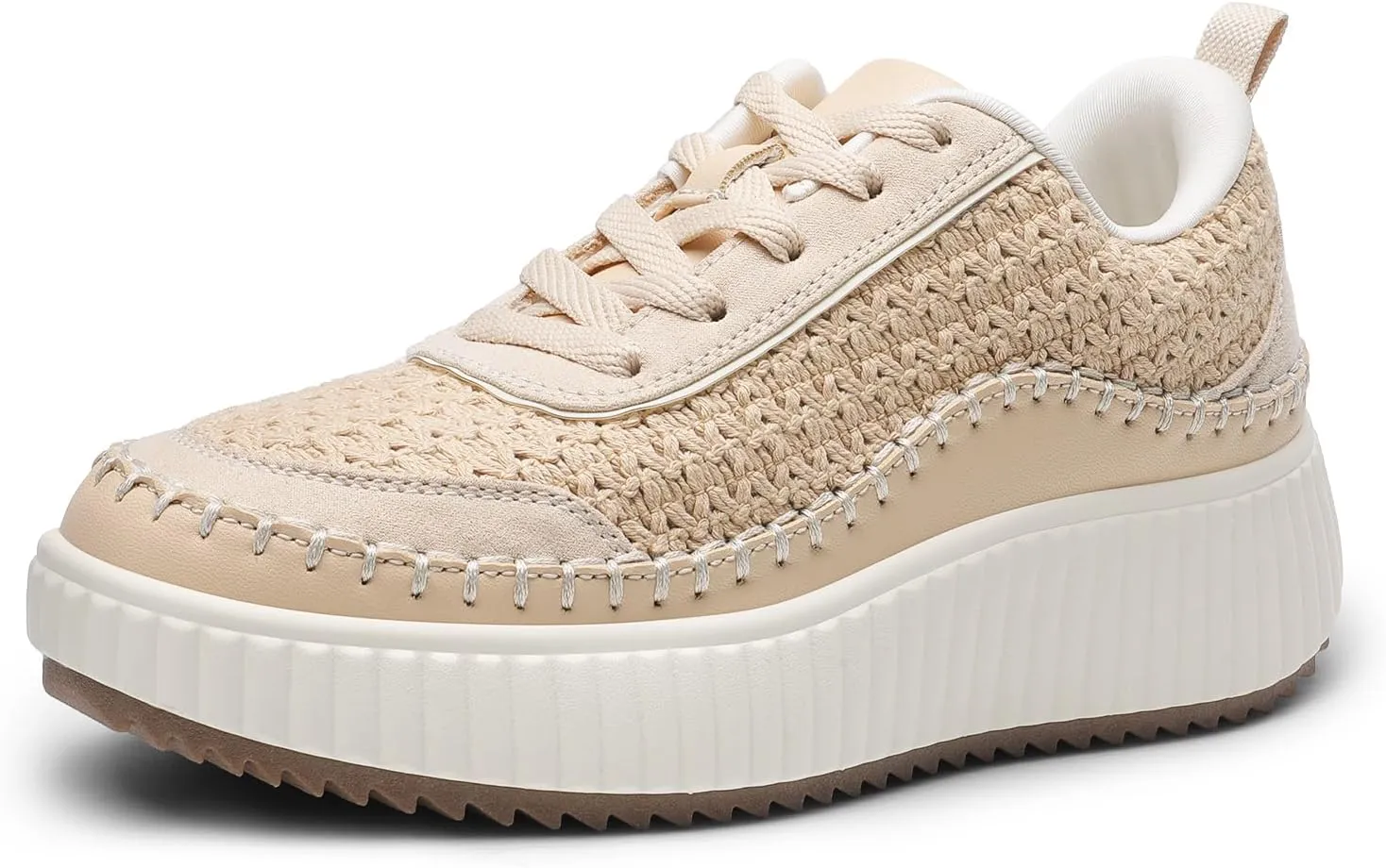 DREAM PAIRS Women Chunky City Tweed Comfortable Casual Platform Fashion Sneaker