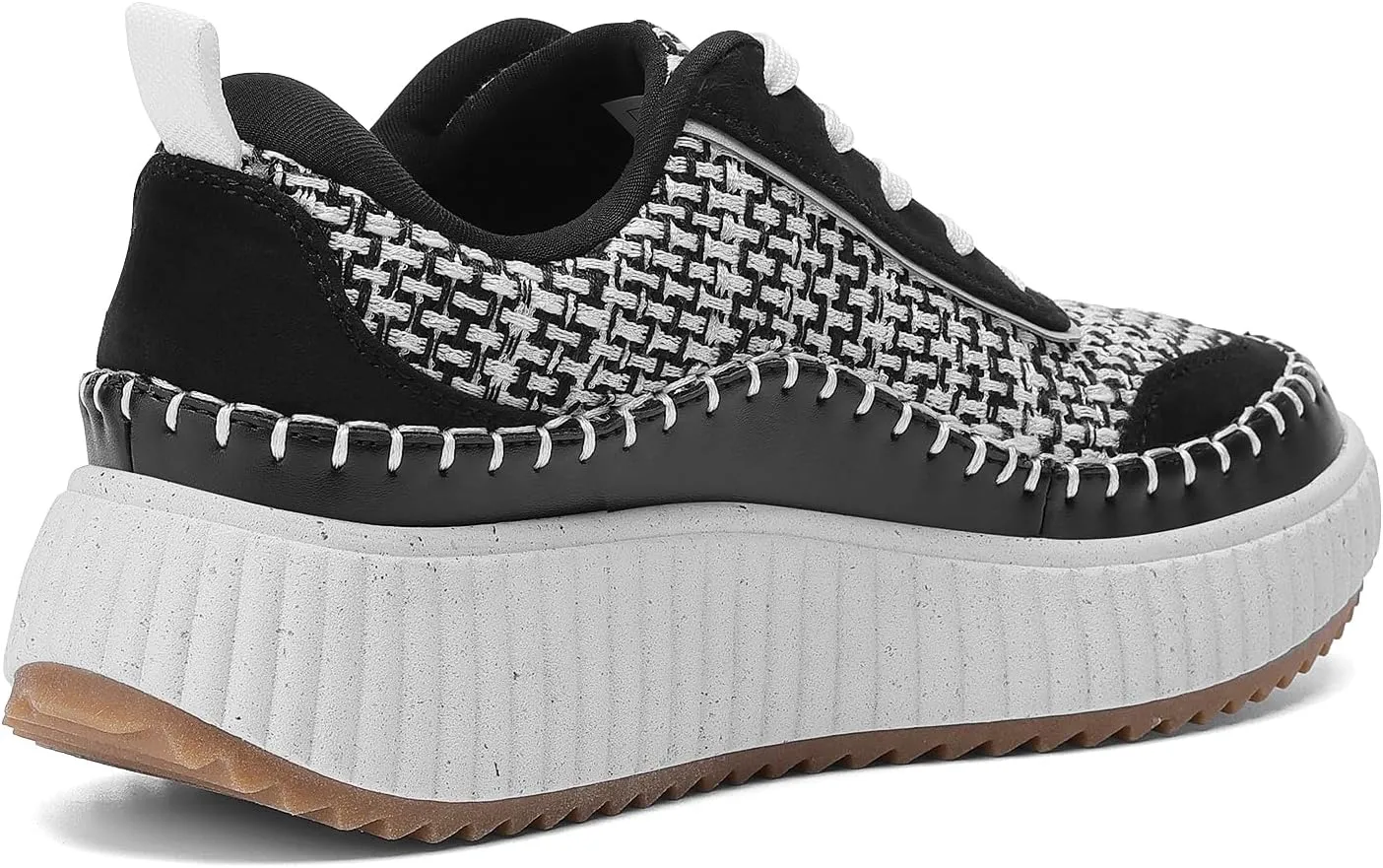 DREAM PAIRS Women Chunky City Tweed Comfortable Casual Platform Fashion Sneaker
