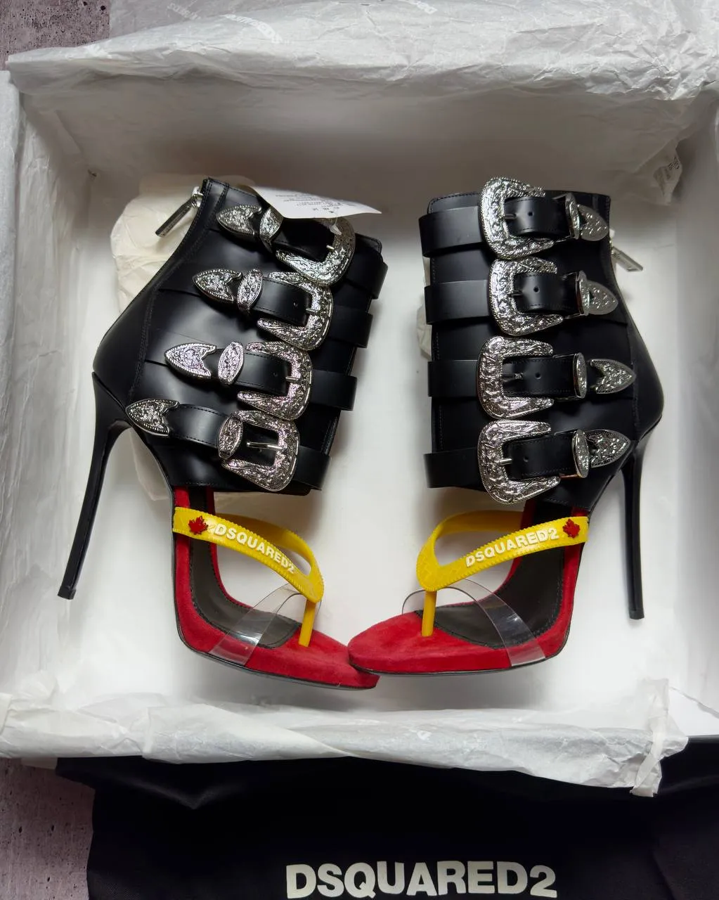 Dsquared2 Gothika S/S2018 Flip Flop Heels 38.5/39 new with box