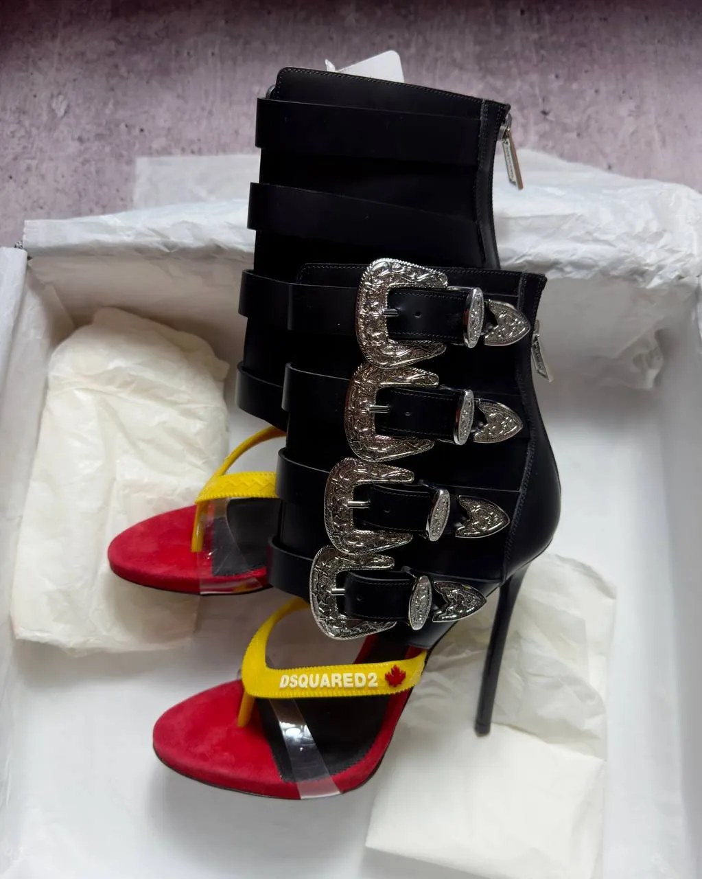 Dsquared2 Gothika S/S2018 Flip Flop Heels 38.5/39 new with box
