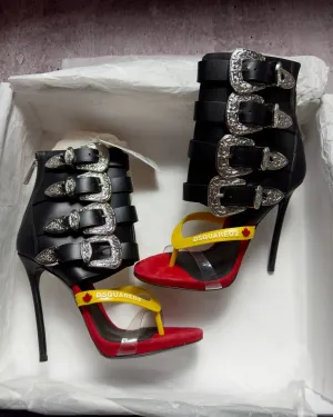 Dsquared2 Gothika S/S2018 Flip Flop Heels 38.5/39 new with box