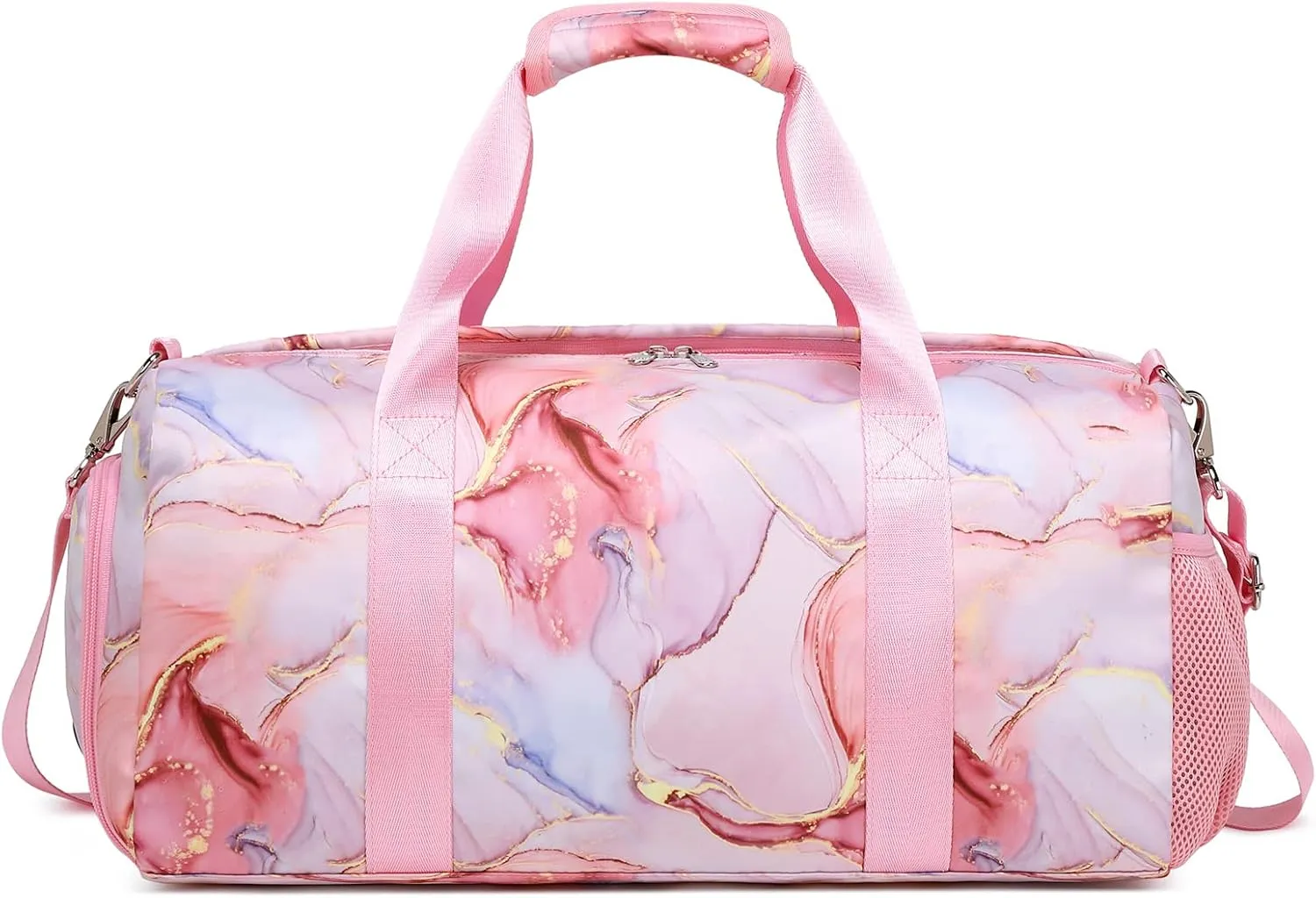 Duffle Bag for Girls Dance Ballet Travel Overnight Sports Gym Bag with Separate Dry Wet Pocket and Shoes Compartment