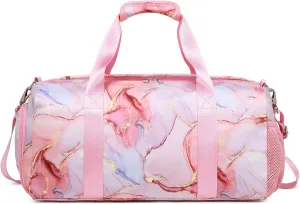 Duffle Bag for Girls Dance Ballet Travel Overnight Sports Gym Bag with Separate Dry Wet Pocket and Shoes Compartment
