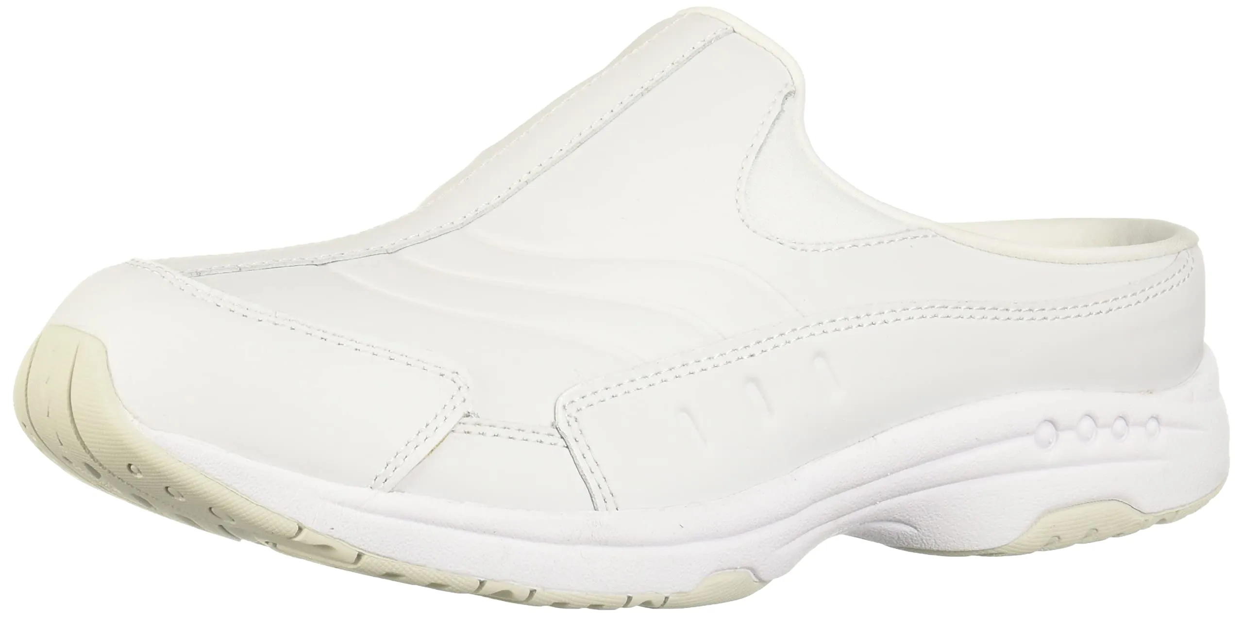Easy Spirit Women's Tourguide Mule, White Leather, 7.5 X-Wide