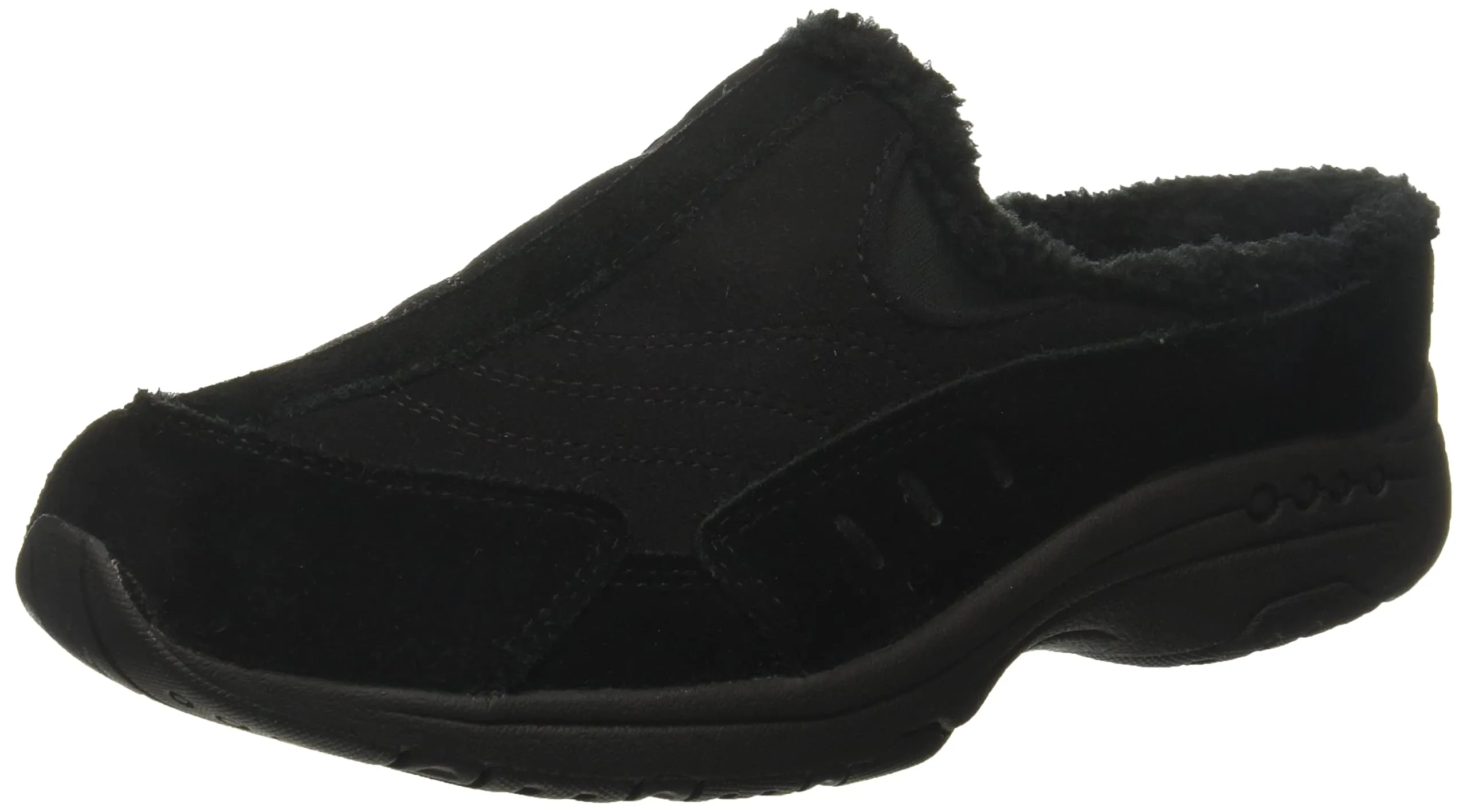 Easy Spirit Women's Travelfuzz Mule, Black 001, 9.5 Wide