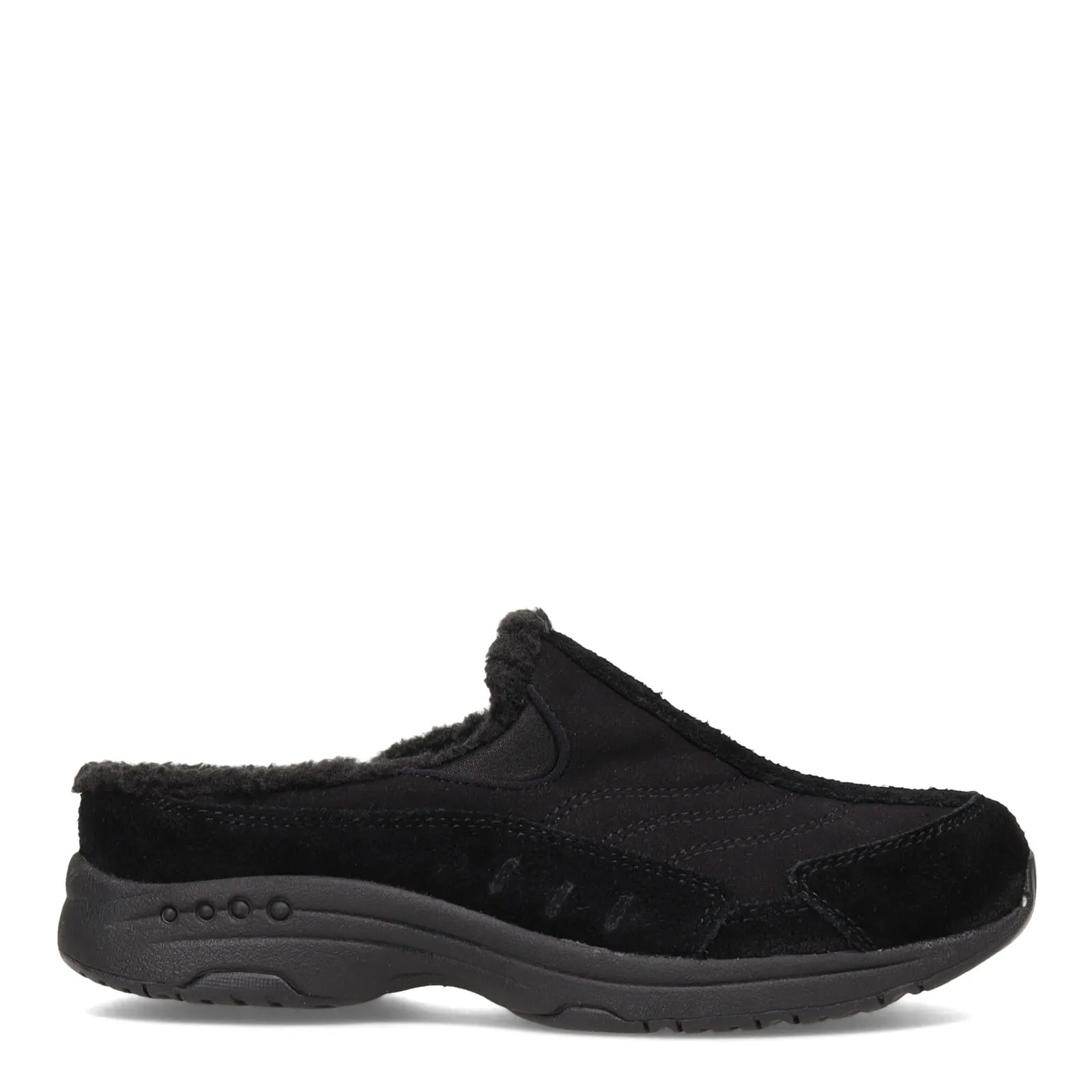 Easy Spirit Women's Travelfuzz Mule, Black 001, 9.5 Wide