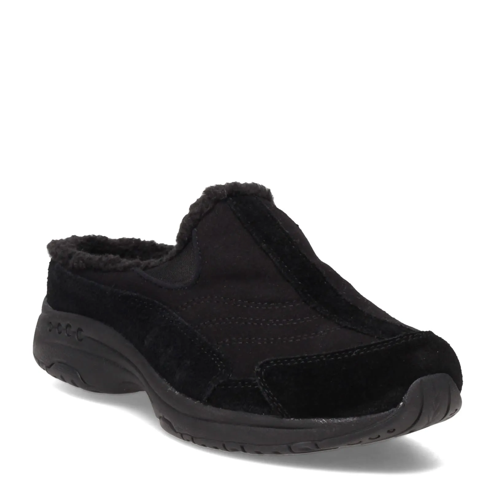 Easy Spirit Women's Travelfuzz Mule, Black 001, 9.5 Wide