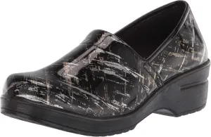 Easy Street Women's Laurie Clog, Black Streak Patent,9.5