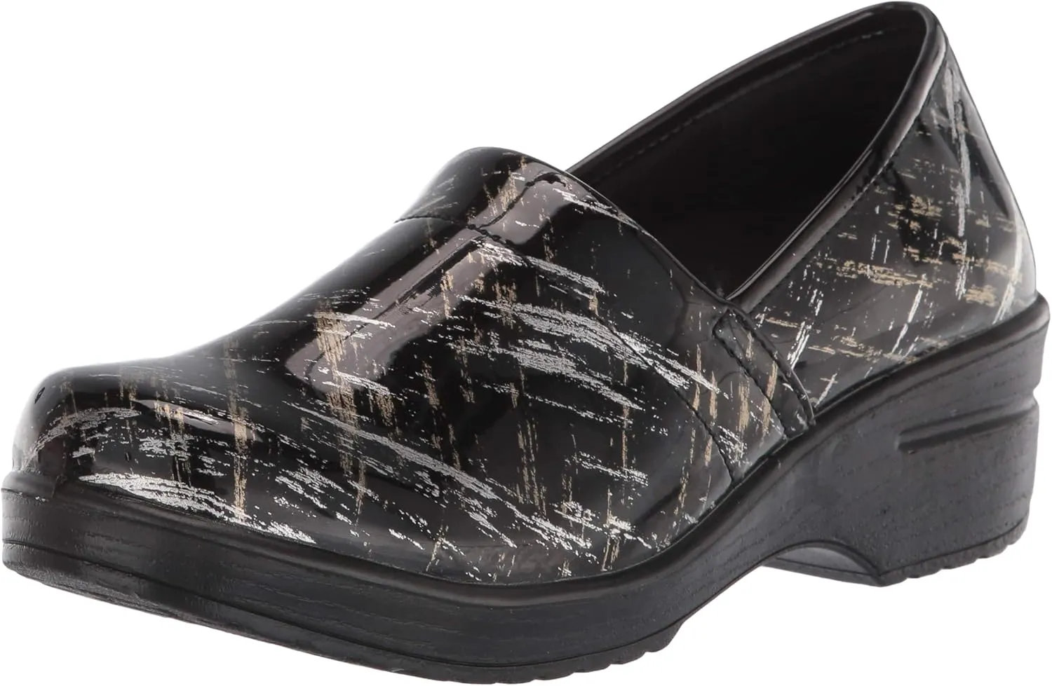 Easy Street Women's Laurie Clog, Black Streak Patent,9.5
