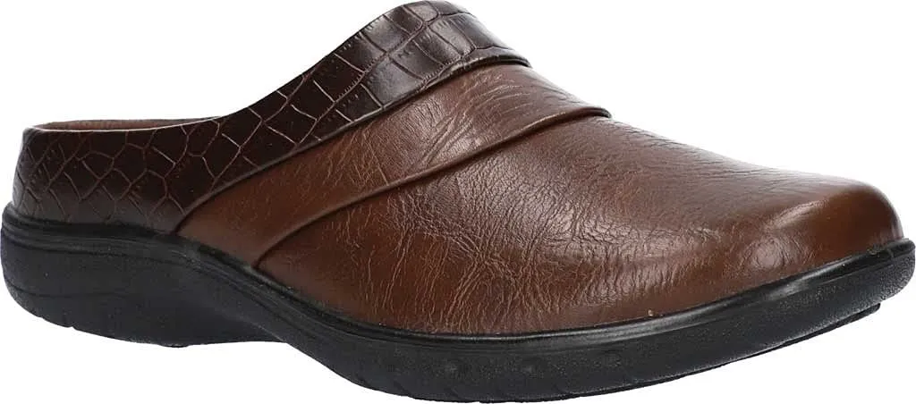 Easy Street womens Mule, Tan/Brown Croco, 7 US