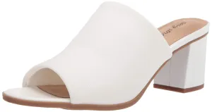 Easy Street womens Mule, White Stretch Fabric, 6.5 US