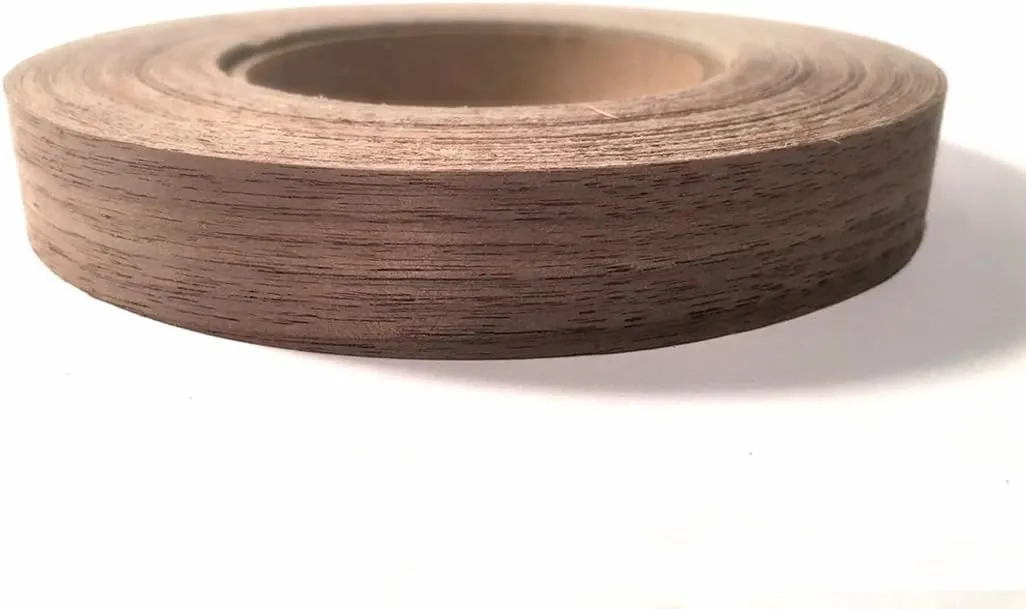 Edge Supply Walnut 3/4” X 50' Roll of Plywood Edge Banding – Pre-glued Real Wood Veneer Edging – Flexible Veneer Edging – Easy Application Iron-on Edge Banding for Furniture Restoration – Made in USA