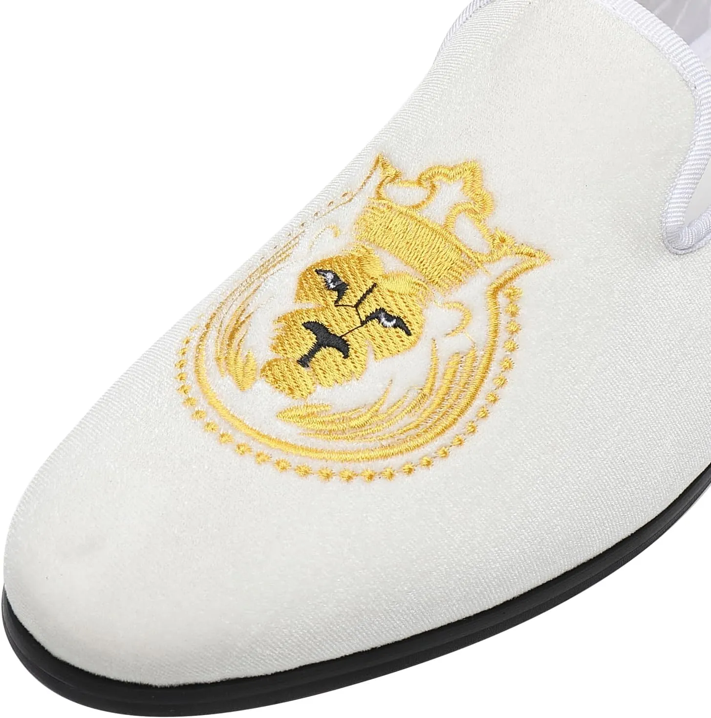 ELANROMAN Loafers for Men Velvet Shoes of Fashion Embroidered 1.0 and 2.0 Party Wedding Prom Shoes