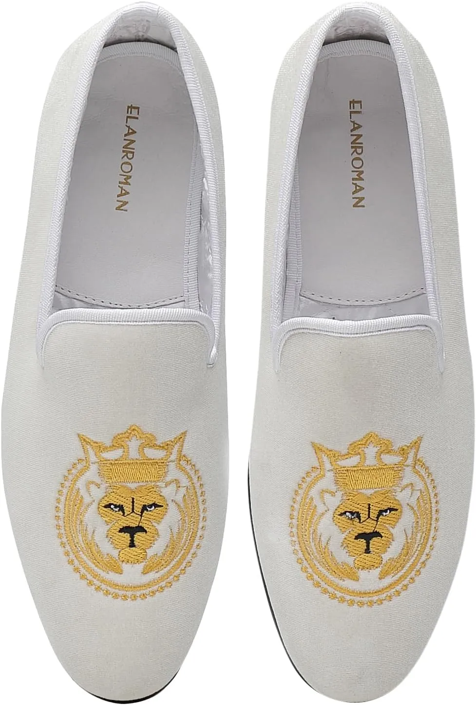 ELANROMAN Loafers for Men Velvet Shoes of Fashion Embroidered 1.0 and 2.0 Party Wedding Prom Shoes