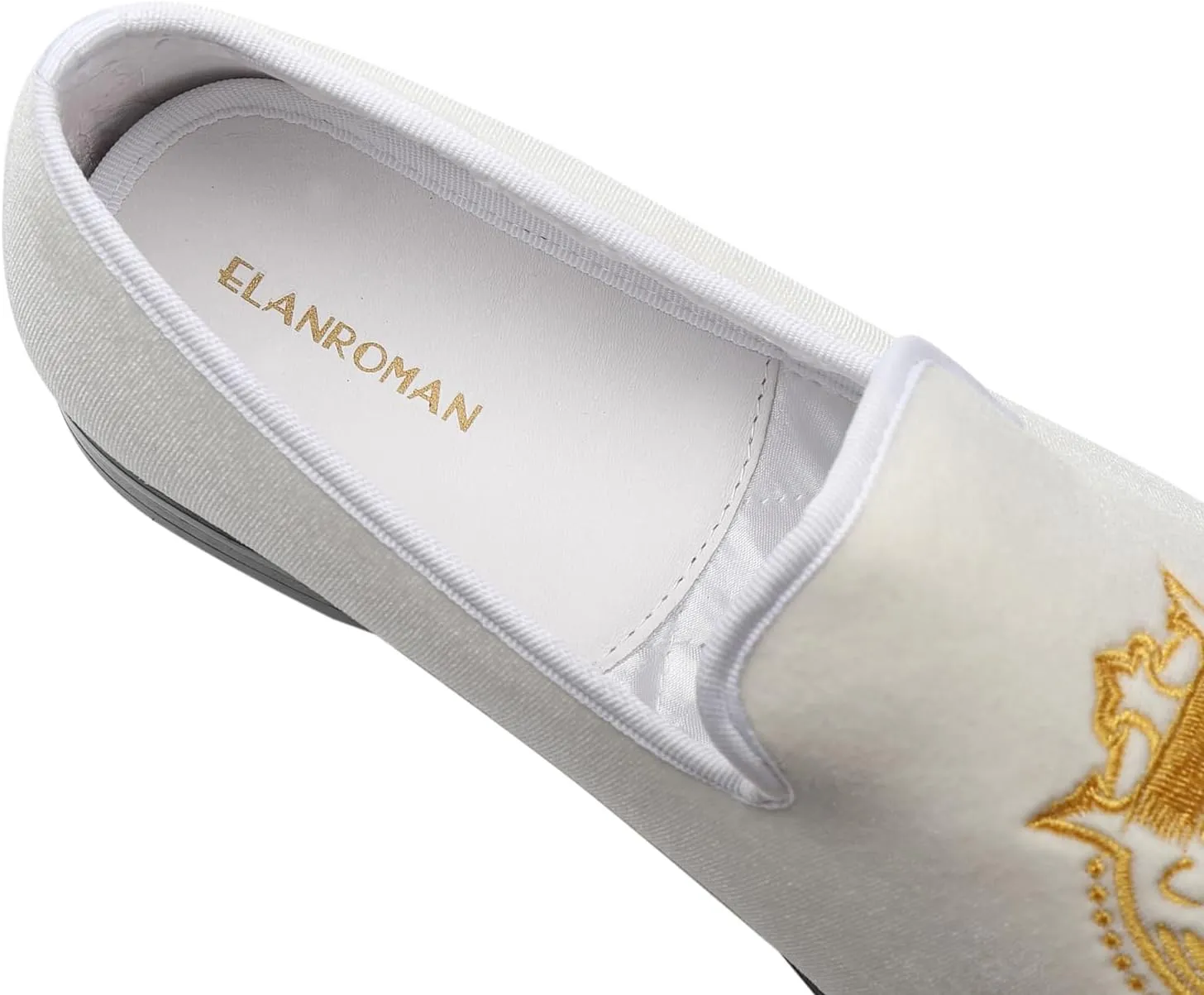 ELANROMAN Loafers for Men Velvet Shoes of Fashion Embroidered 1.0 and 2.0 Party Wedding Prom Shoes