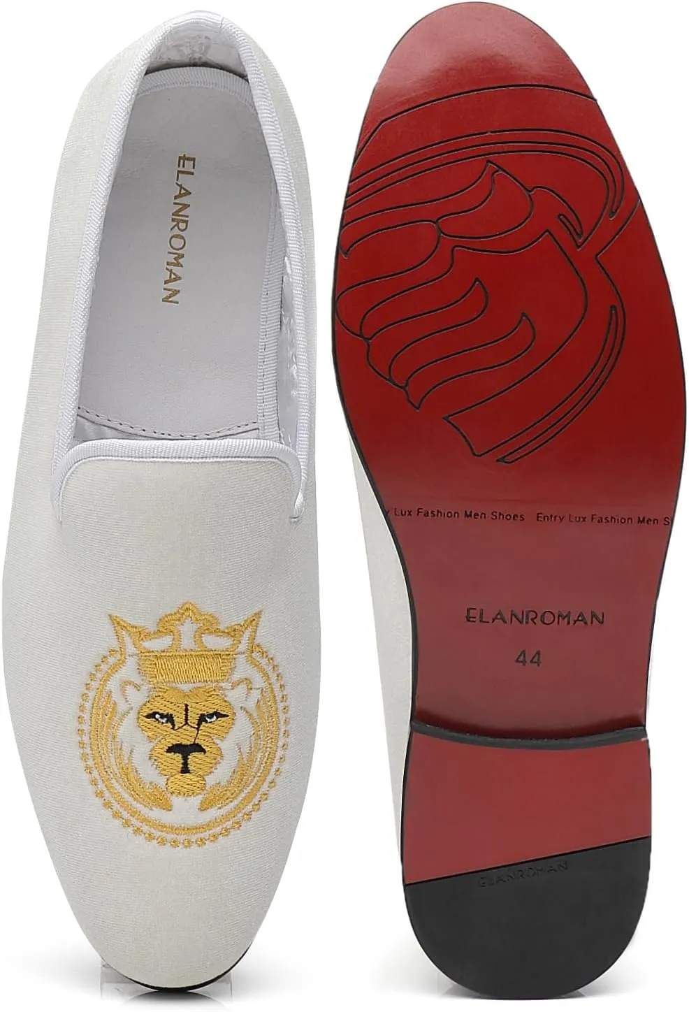 ELANROMAN Loafers for Men Velvet Shoes of Fashion Embroidered 1.0 and 2.0 Party Wedding Prom Shoes