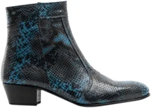 EMMANUEL Mens Premium Handcrafted Luxury 100% Real Exotic Leather Cuban Heel Smart Formal Dress Boots Made In Spain