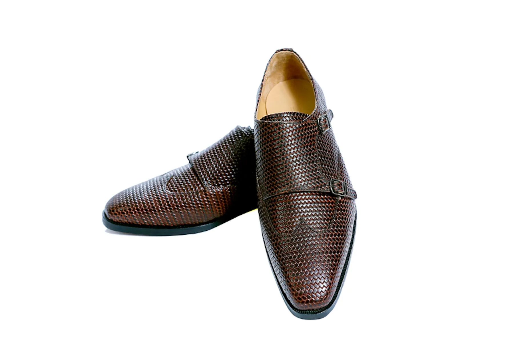 Enzo Herringbone Double Monks