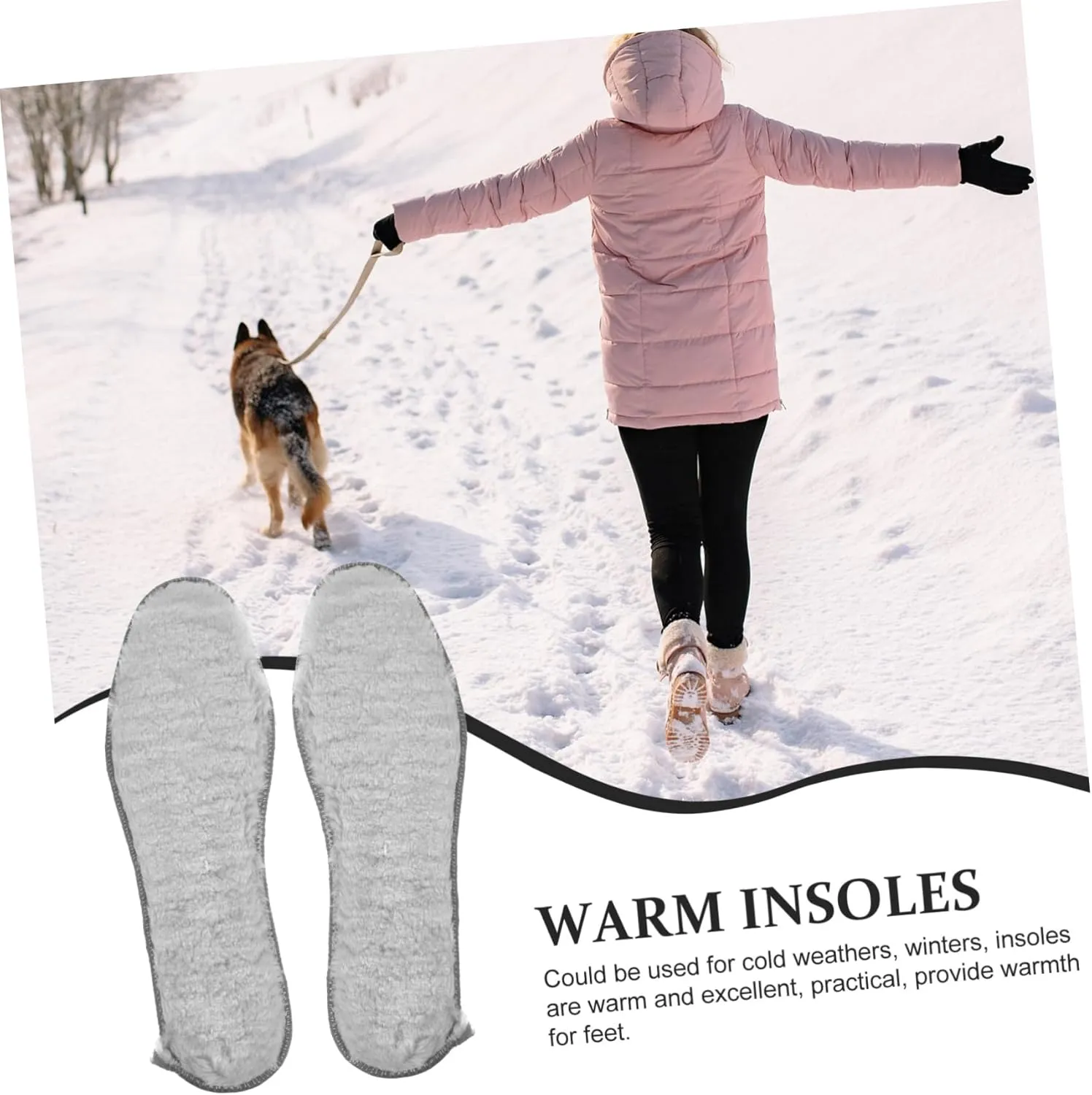 ERINGOGO 4 Pairs Thermal Boot Liners Plush Shoe Inserts for Women Thickened No Crease Insoles for Cold Weather Fluffy Cushioned Warmth and Comfort