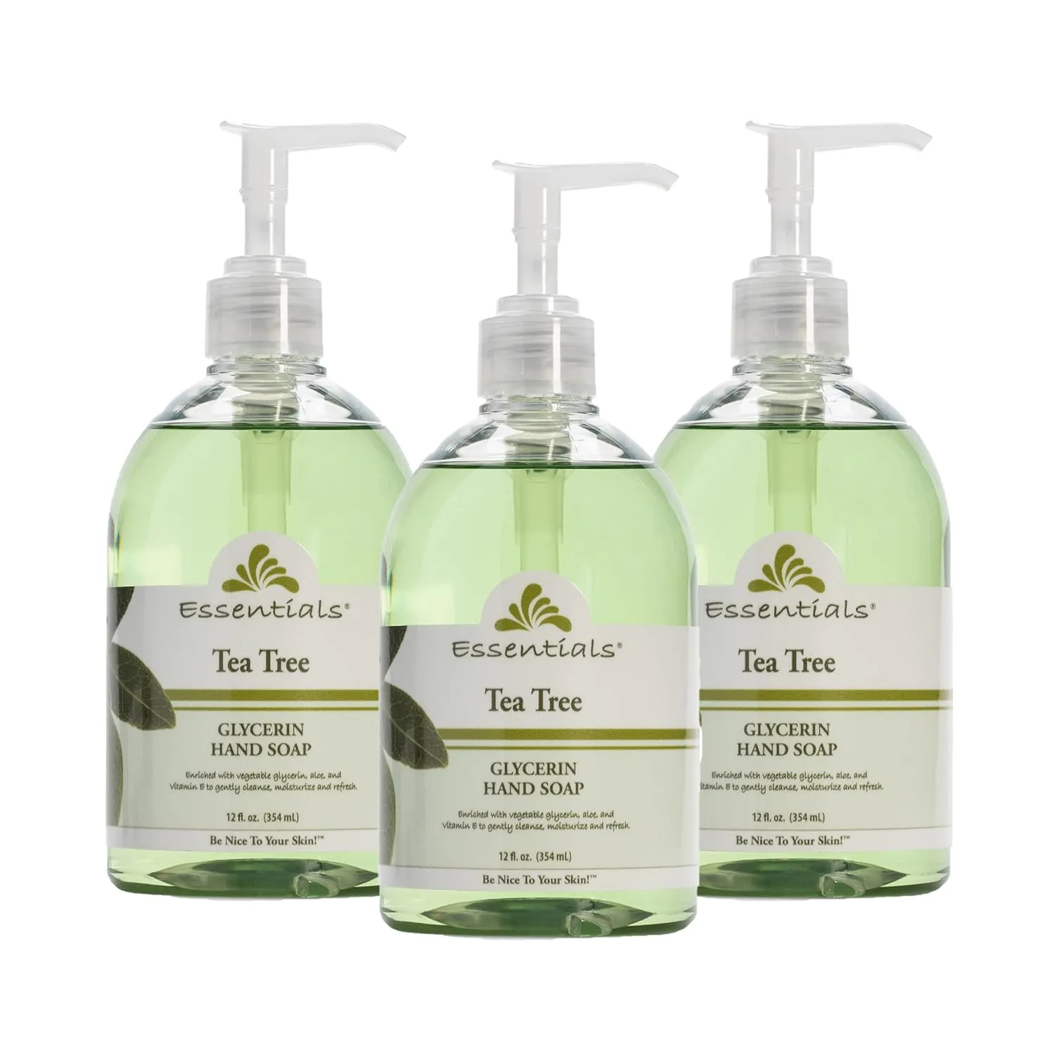 Essentials by Clearly Natural Glycerin Liquid Hand Soap, Tea Tree, 3-Fluid Ounce, Pack of 3
