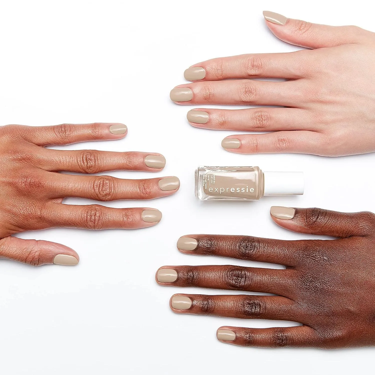 essie Expressie Nail Polish, Quick-Dry Muted Beige Nail Polish, Vegan, Millennium Momentum, 0.33 fl oz