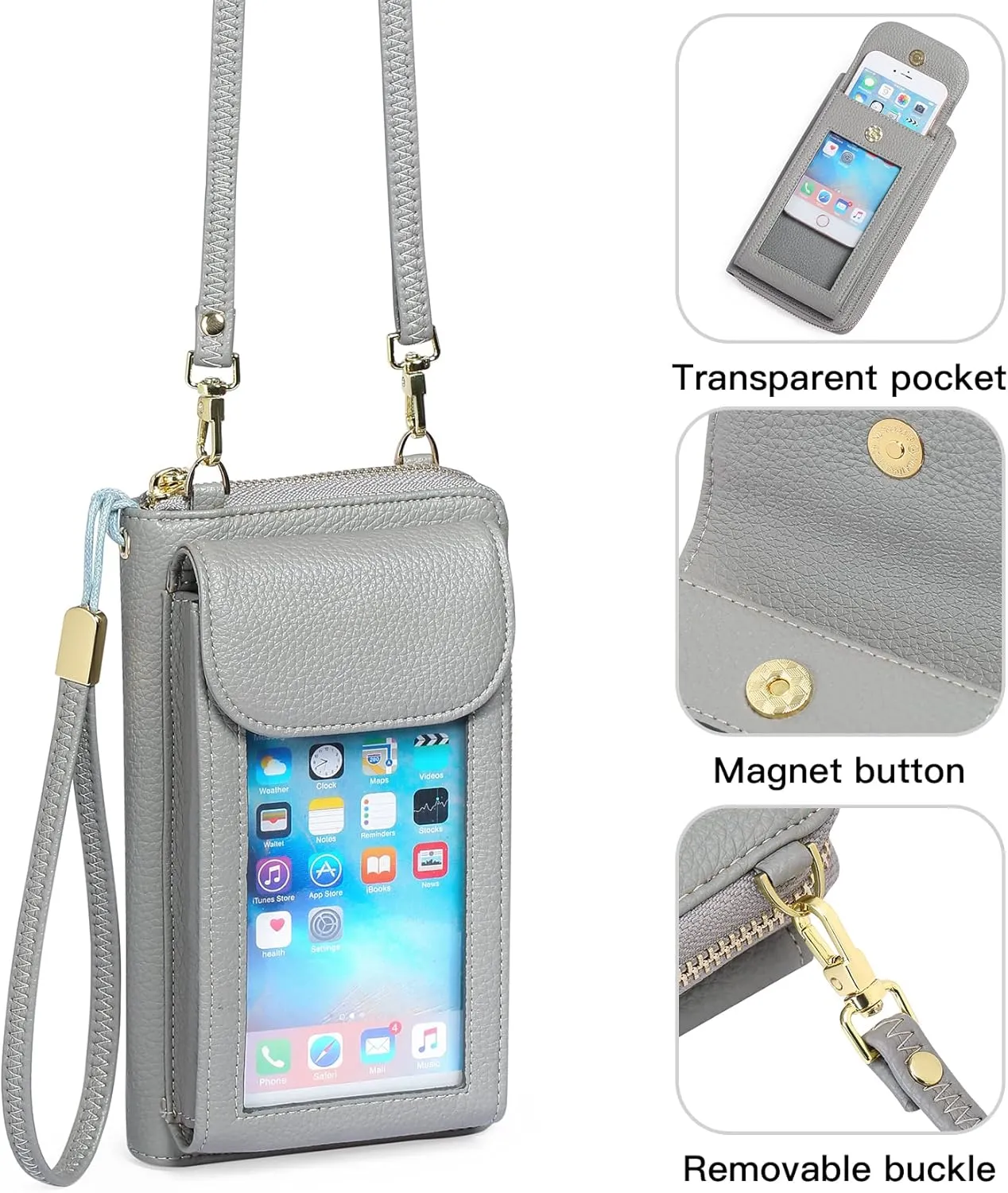 FALAN MULE Small Cell Phone Crossbody Bag Purse for Women, PU Leather Wallet Purse…