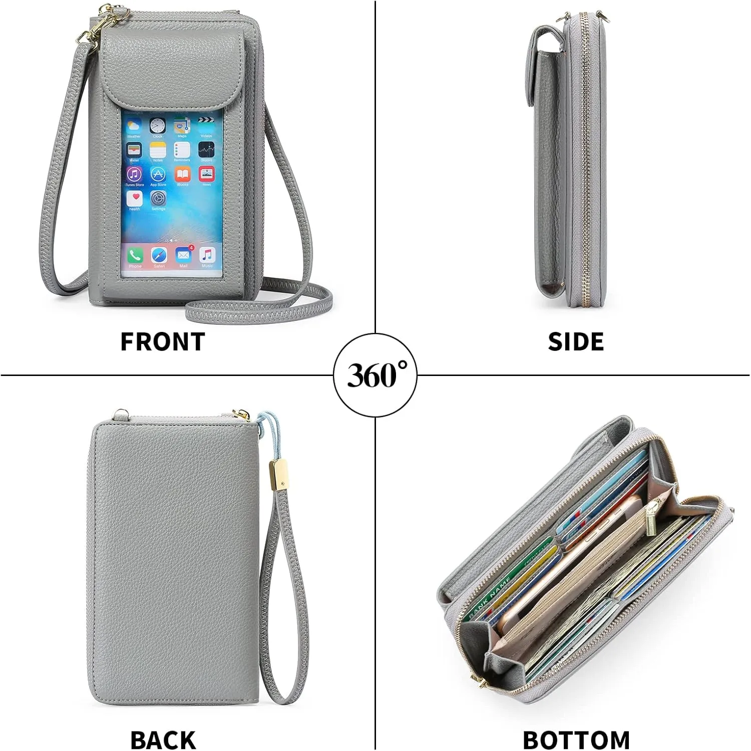 FALAN MULE Small Cell Phone Crossbody Bag Purse for Women, PU Leather Wallet Purse…