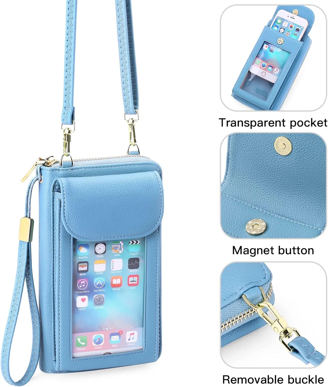 FALAN MULE Small Cell Phone Crossbody Bag Purse for Women, PU Leather Wallet Purse…