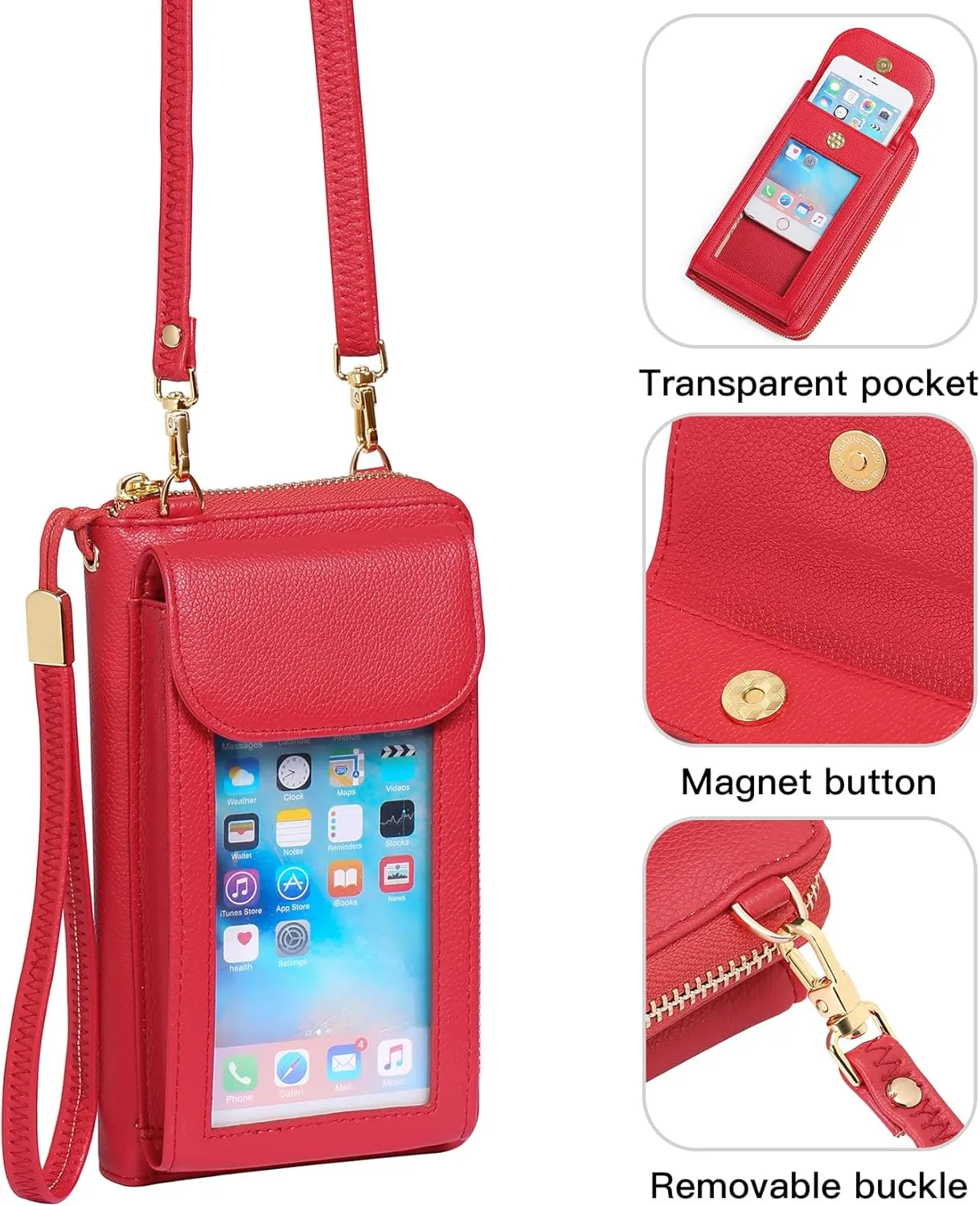 FALAN MULE Small Cell Phone Crossbody Bag Purse for Women, PU Leather Wallet Purse…