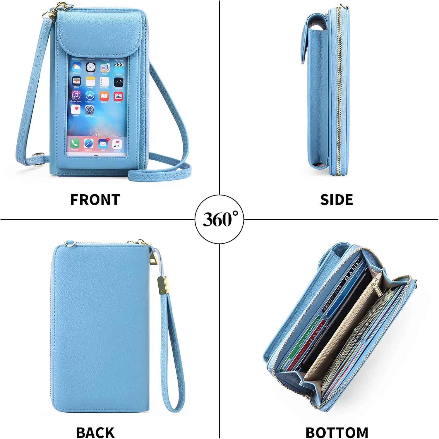 FALAN MULE Small Cell Phone Crossbody Bag Purse for Women, PU Leather Wallet Purse…