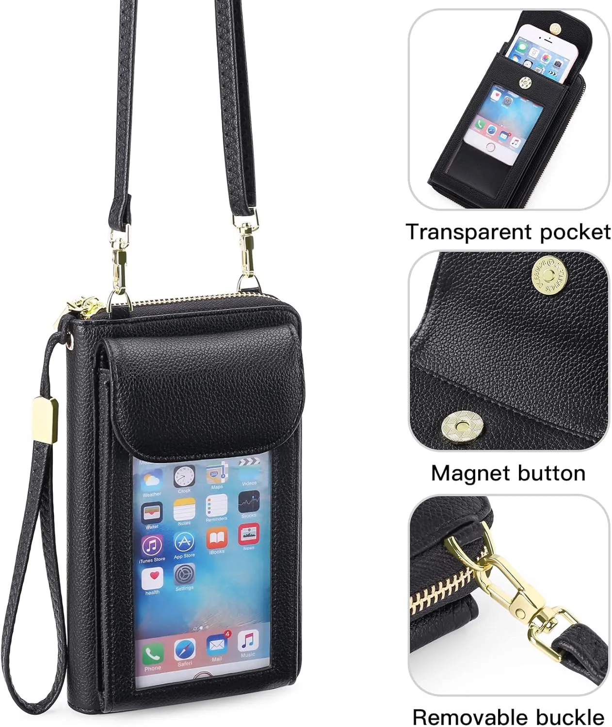 FALAN MULE Small Cell Phone Crossbody Bag Purse for Women, PU Leather Wallet Purse…