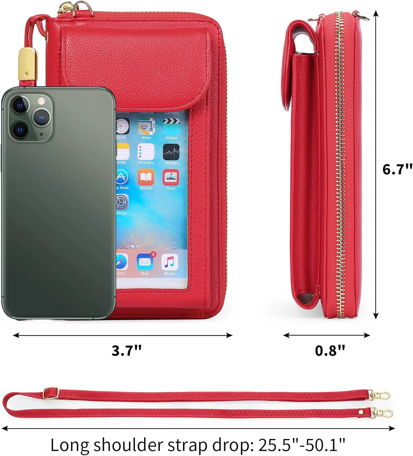 FALAN MULE Small Cell Phone Crossbody Bag Purse for Women, PU Leather Wallet Purse…