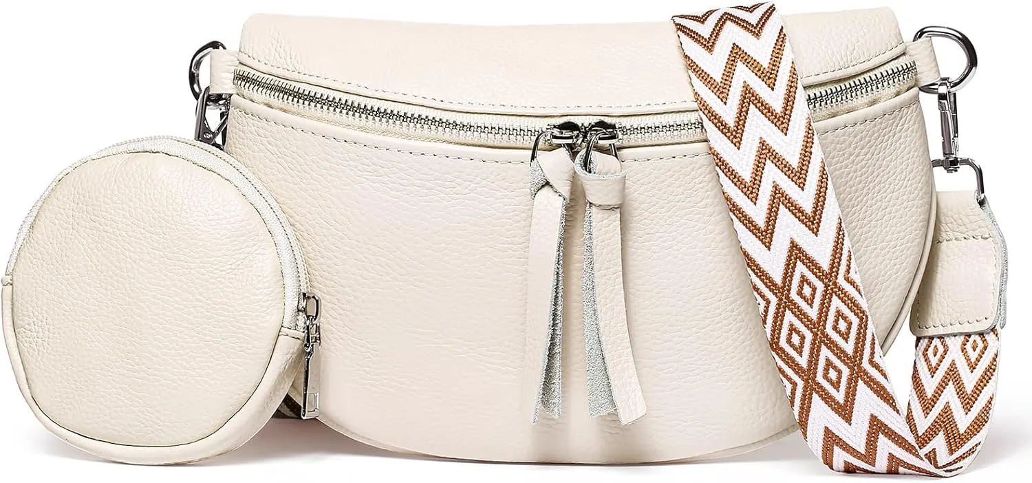 FALAN MULE Small Crossbody Bag for Women Trendy Design Genuine Leather Shoulder Handbags with Adjustable Strap