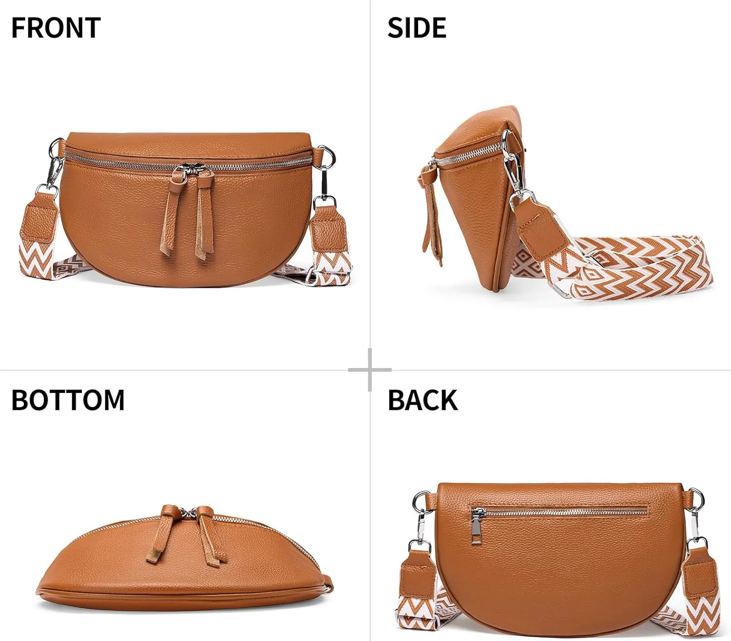FALAN MULE Small Crossbody Bag for Women Trendy Design Genuine Leather Shoulder Handbags with Adjustable Strap