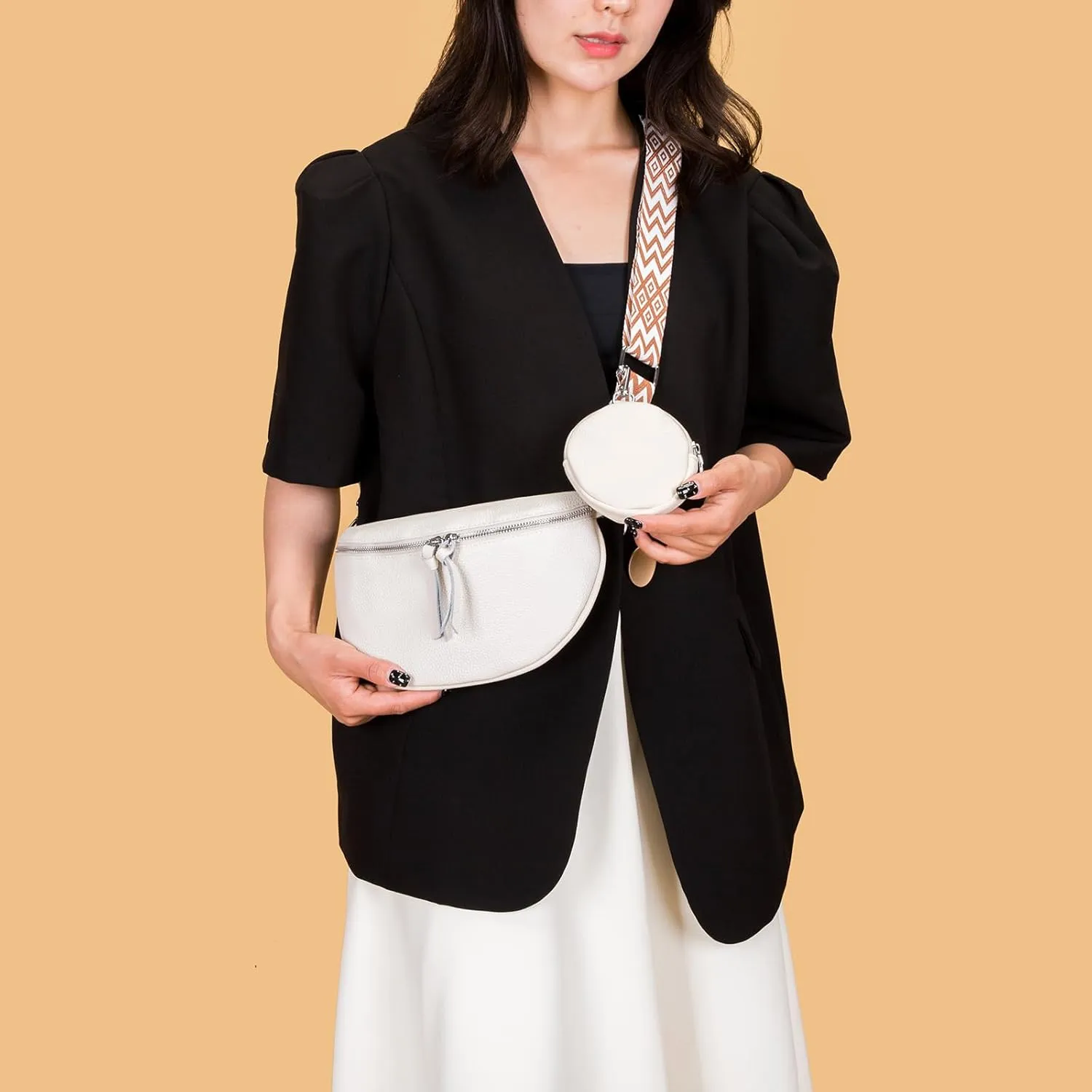 FALAN MULE Small Crossbody Bag for Women Trendy Design Genuine Leather Shoulder Handbags with Adjustable Strap