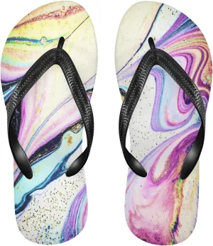 Fantastic Marble Agate Texture Womens Flip Flops Nature Marbling Grain Summer Beach Sandals Casual Thong Slippers Comfortable Shower Slippers Non Slip Water Sandals shoes XS